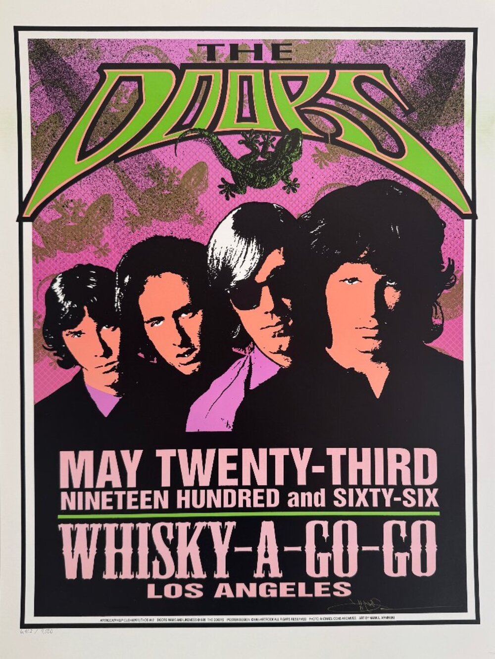 New The Doors 1966 Whiskey-A-Go-Go Signed Numbered Mark Arminski '95 Lithograph